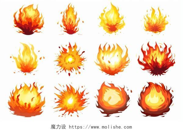 爆炸火焰特效卡通AI元素